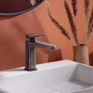 Just Taps Hix Tall Single Lever Basin Mixer Brushed Black