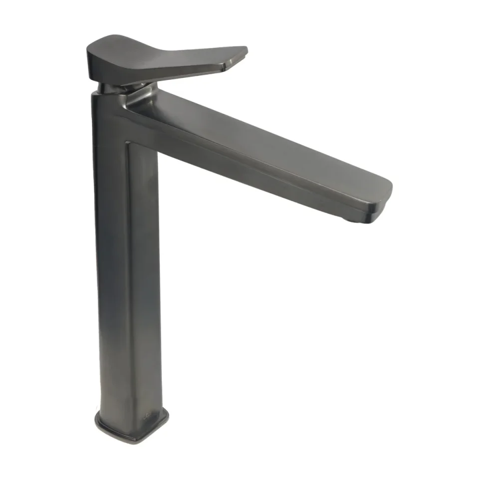 Just Taps Hix Tall Single Lever Basin Mixer Brushed Black detail view - Image 6