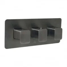 Just Taps Hix Thermo Valve 2 Option 3 Handle Horizontal Brushed Black