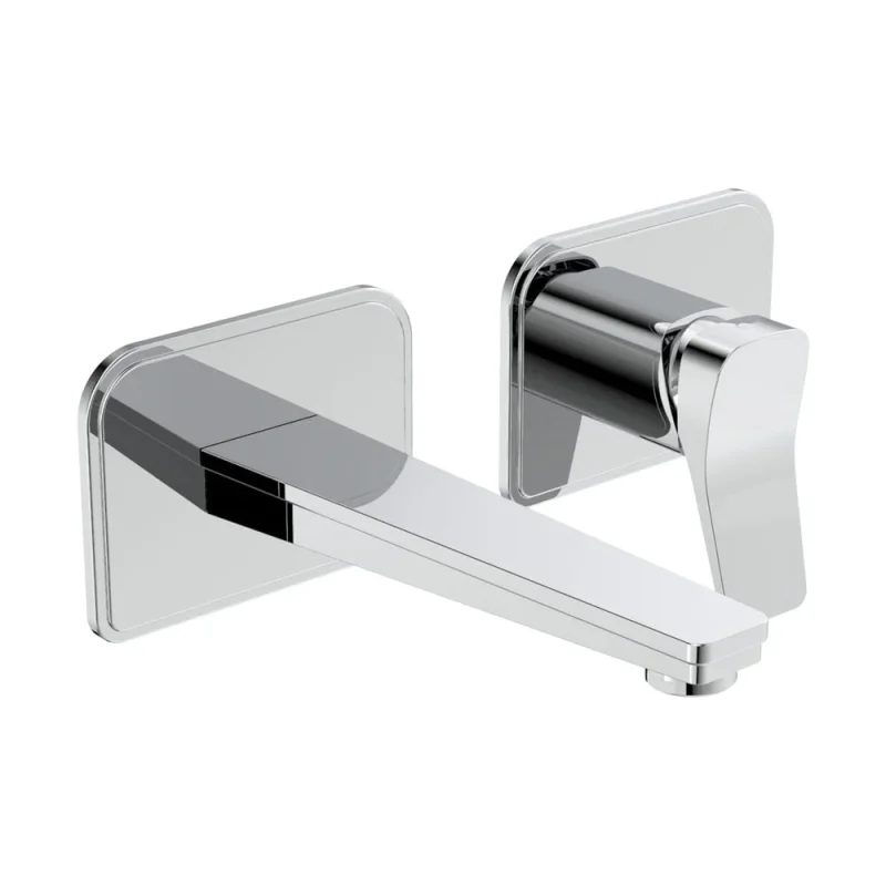 Just Taps Hix Single Lever Wall Mounted Basin Mixer Chrome detail view - Image 1