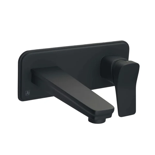Just Taps Hix Single Lever Wall Mounted Basin Mixer Matt Black