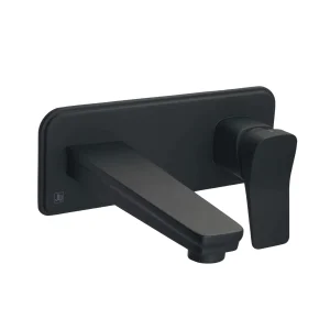 Just Taps Hix Single Lever Wall Mounted Basin Mixer Matt Black