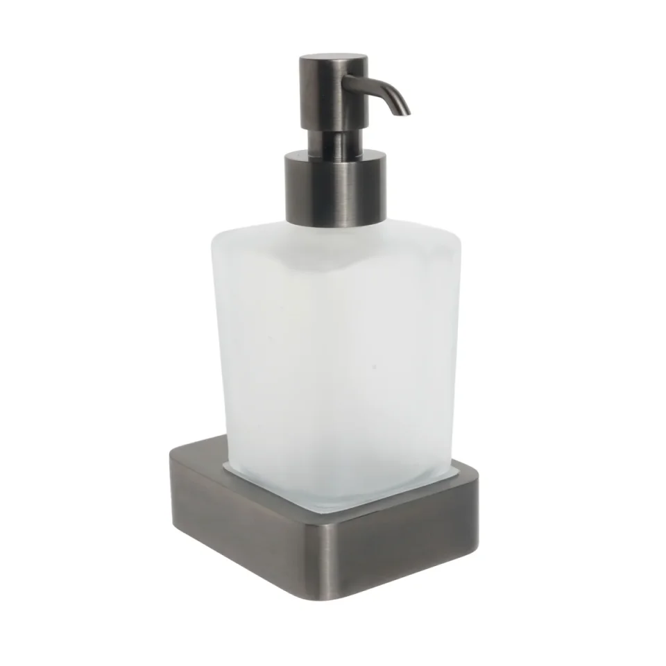 Just Taps Hix Soap Dispenser & Holder Brushed Black detail view - Image 1