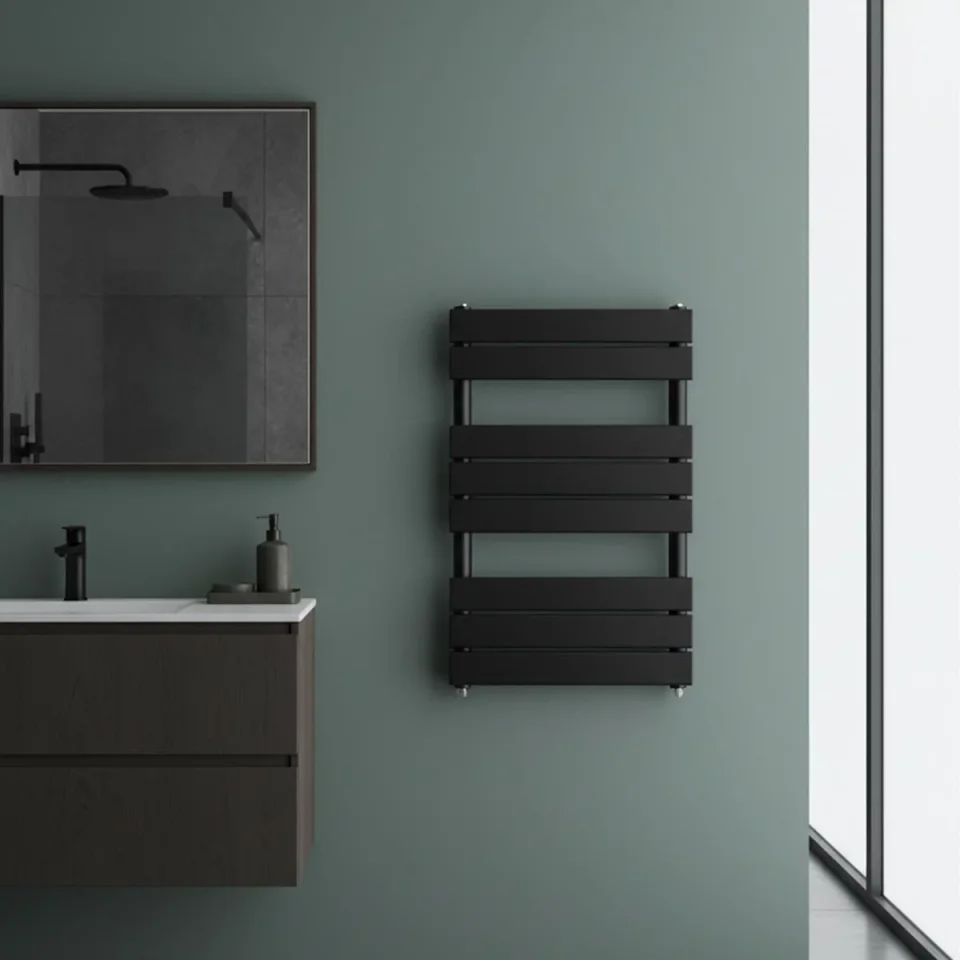 Just Taps Hix Radiator Matt Black 800 X 500 detail view - Image 1