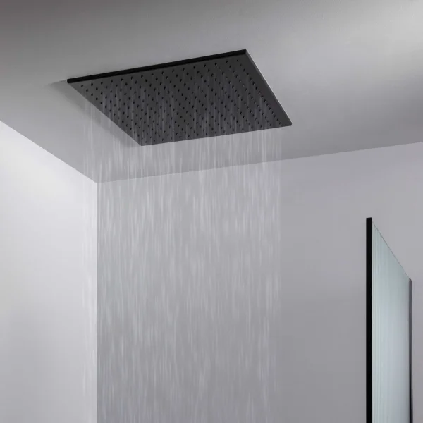 Just Taps Hix Shower Head 400mm Matt Black