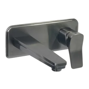 Just Taps Hix Single Lever Wall Mounted Basin Mixer Brushed Black