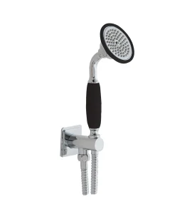 Just Taps Grosvenor Water Outlet And Holder With Black Hand-Shower Chrome