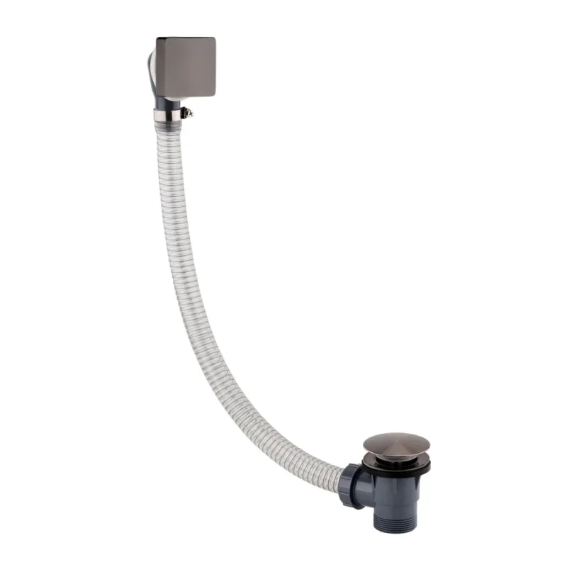 Just Taps Hix Click Clack Bath Waste Brushed Black detail view - Image 1