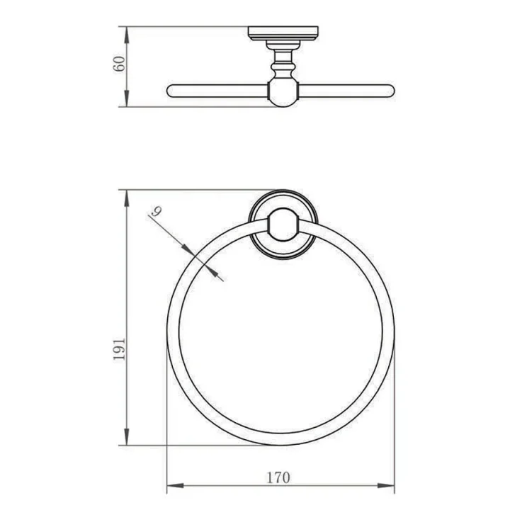 Just Taps Grosvenor Towel Ring Nickle detail view - Image 4