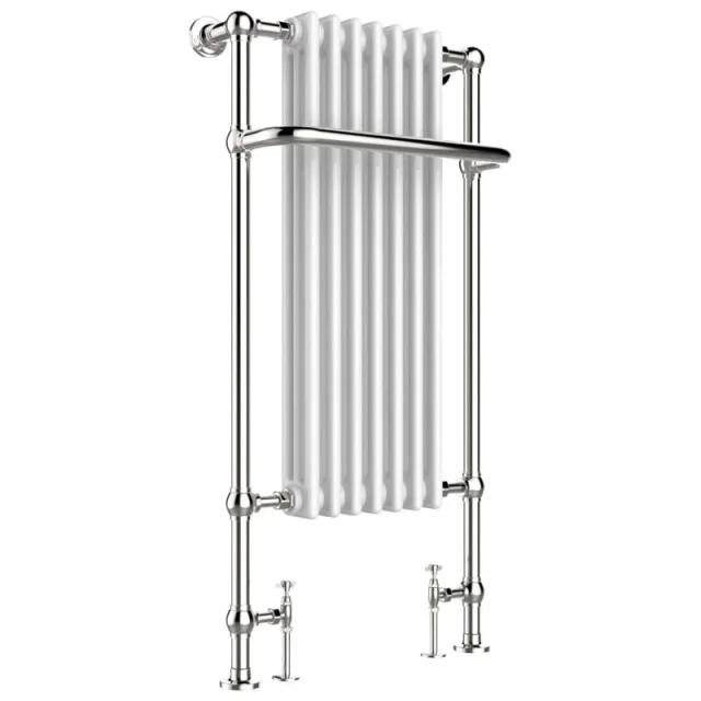 Just Taps Grosvenor Radiator 1130 X 553 X2 30 Chrome & White detail view - Image 1