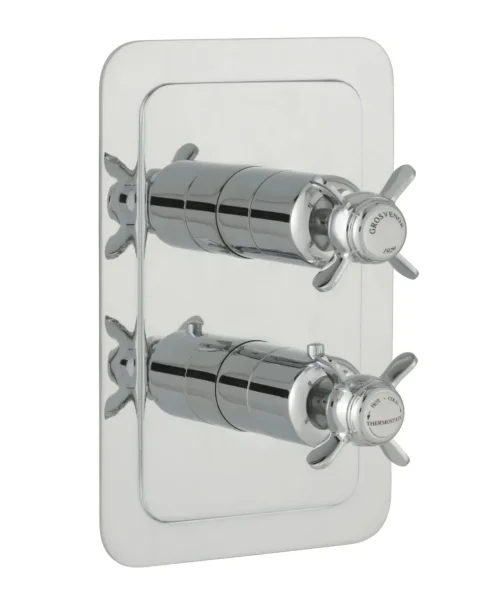 Just Taps Grosvenor Pinch- Concealed Thermostatic 1 Outlet Valve Vertical Chrome detail view - Image 1