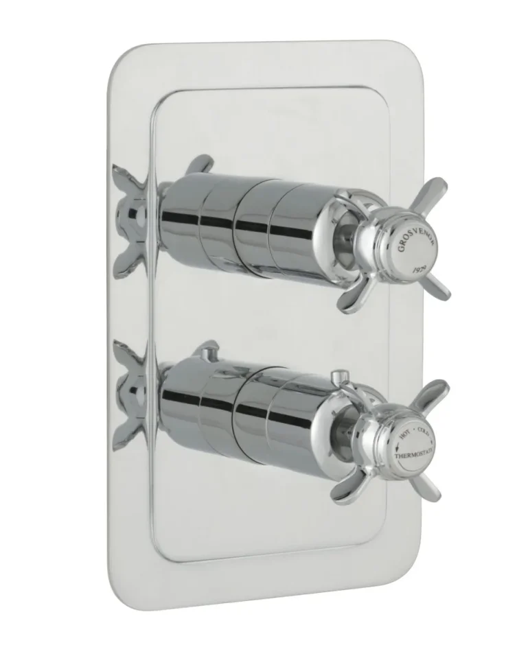 Just Taps Grosvenor Pinch- Concealed Thermostatic 1 Outlet Valve Vertical Chrome