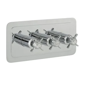 Just Taps Grosvenor Pinch Thermostatic 2 Outlet Valve Horizontal Chrome
