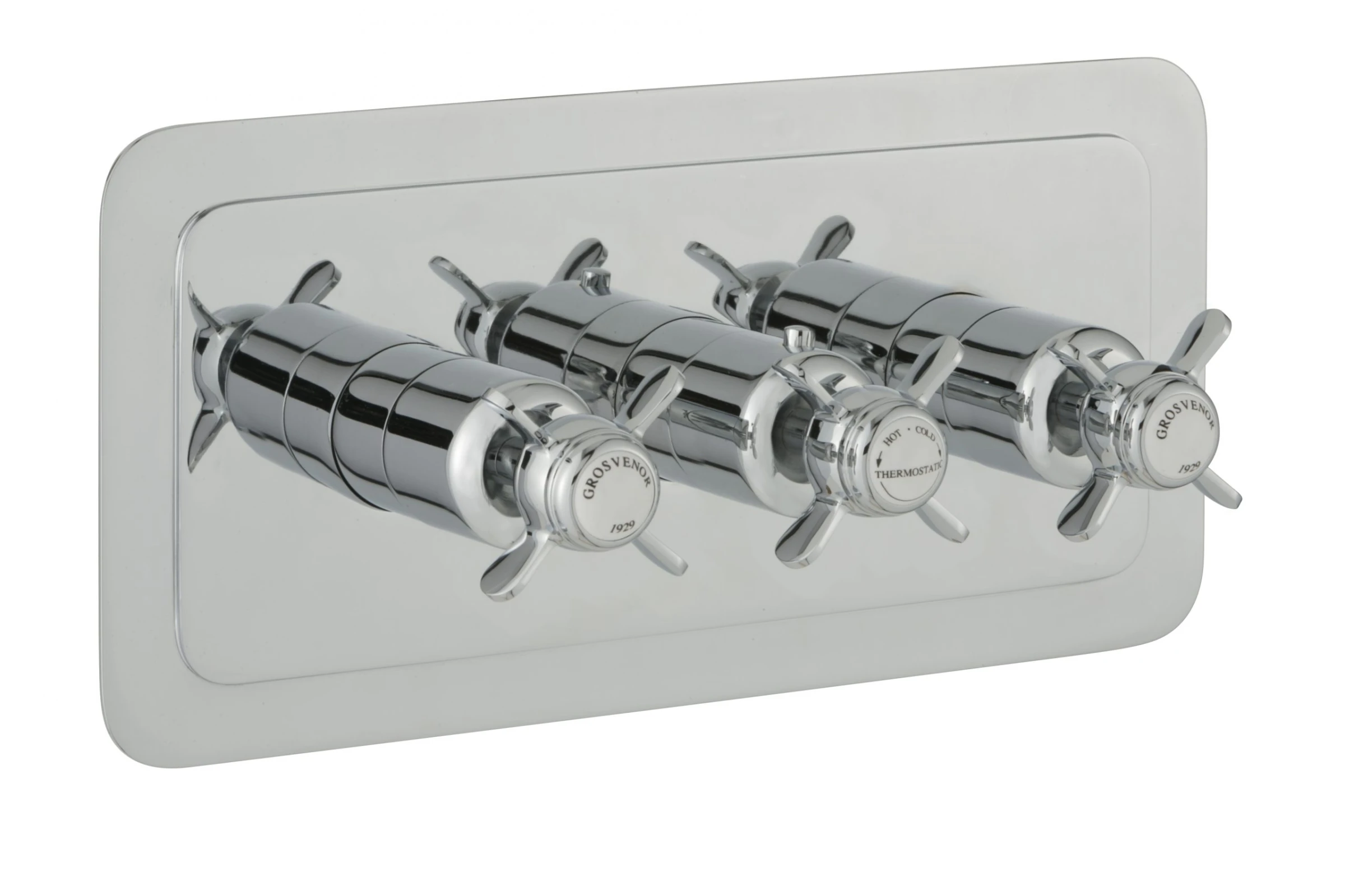 Just Taps Grosvenor Pinch Thermostatic 3 Outlet Valve Horizontal Chrome