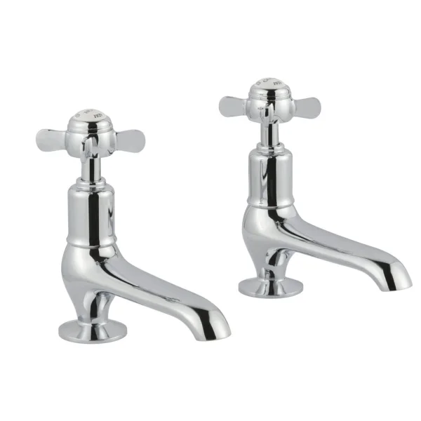 Just Taps Grosvenor Pinch Long Nose Basin Taps Chrome