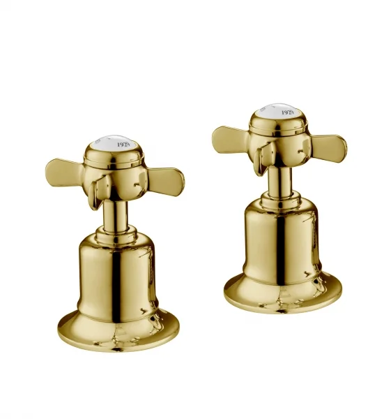 Just Taps Grosvenor Pinch Panel Valves Light Gold