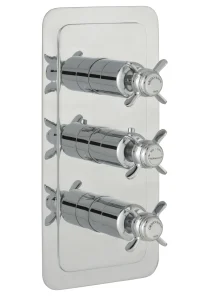 Just Taps Grosvenor Pinch Conealed Thermostatic 2 Outlet Valve Vertical Chrome