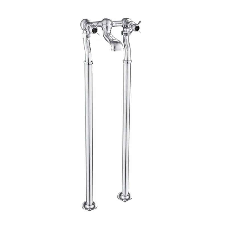 Just Taps Grosvenor Pinch Freestanding Bath Filler Matt Black detail view - Image 1