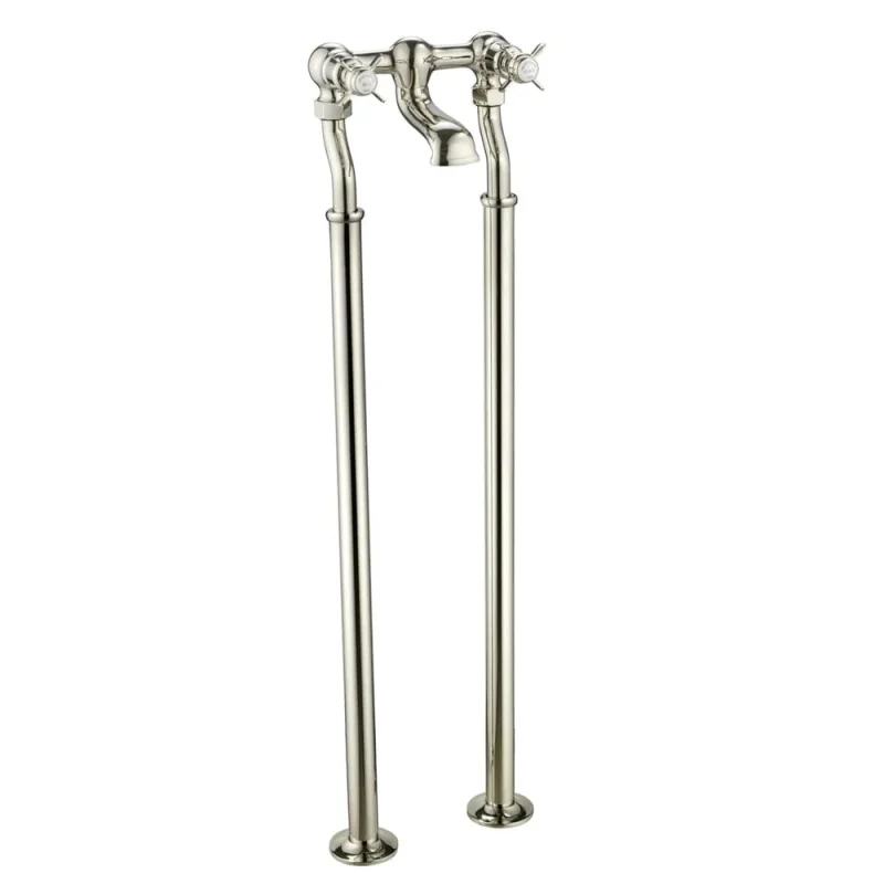Just Taps Grosvenor Pinch Freestanding Bath Filler Nickel detail view - Image 1