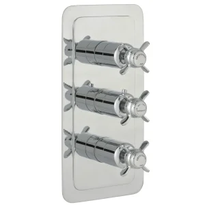 Just Taps Grosvenor Pinch Concealed Thermostatic 3 Outlet Valve Vertical Chrome