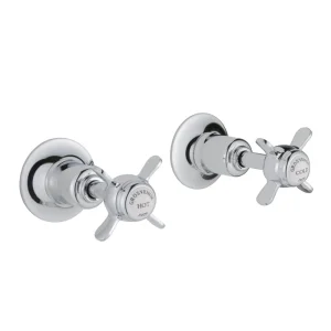 Just Taps Grosvenor Pinch Concealed Wall Valves Chrome