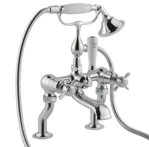 Just Taps Grosvenor Pinch Bath Shower Mixer With Kit Chrome