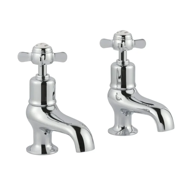 Just Taps Grosvenor Pinch Bath Taps Chrome detail view - Image 1