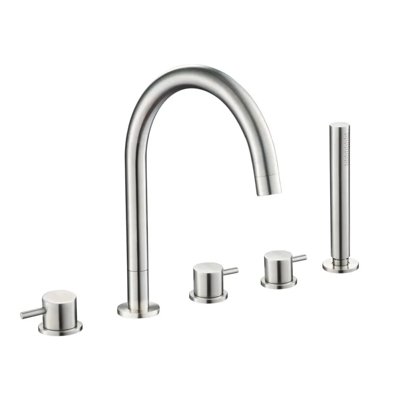Just Taps Inox 5 Hole Bath Shower Mixer With Extractable Hand Shower detail view - Image 3