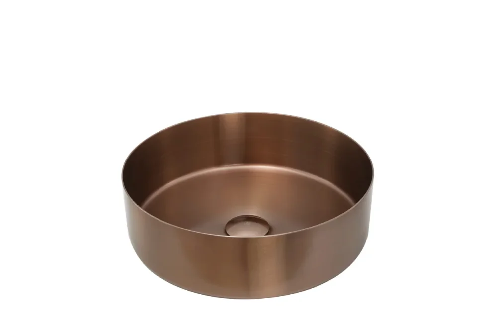 Just Taps Round Bench Basin Brushed Bronze With Unslotted Basin Waste product image - Image 2