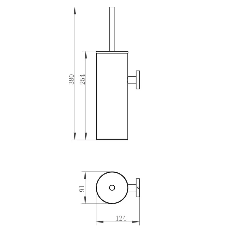 Just Taps Inox Toilet Brush Holder Wall Mounted detail view - Image 4