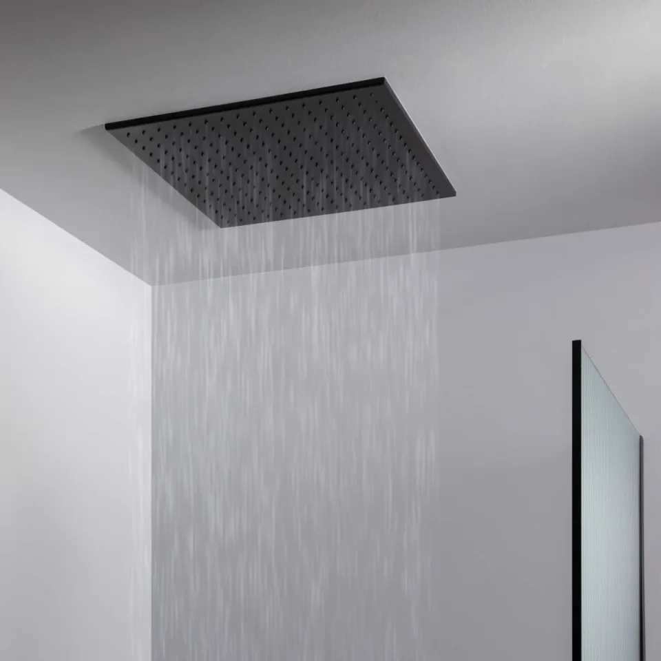 Just Taps Hix Shower Head 400mm Matt Black product image - Image 3