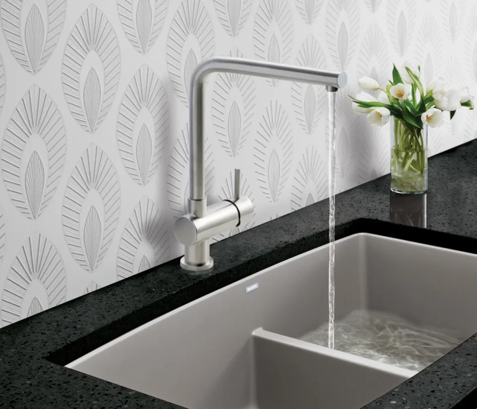 Just Taps Inox Mono Single Lever Sink Mixer Swivel Spout detail view - Image 2