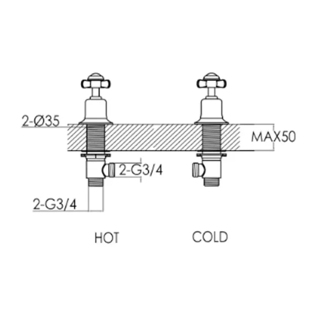 Just Taps Grosvenor Pinch Panel Valves Chrome product image - Image 3