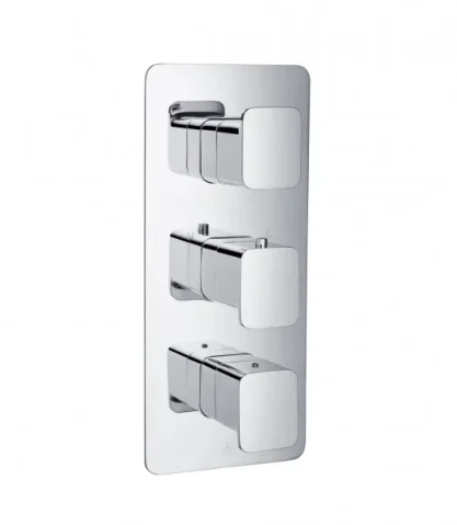 Just Taps Hix Thermostatic Concealed Valve 3 Handle 3 Option Chrome product image - Image 2