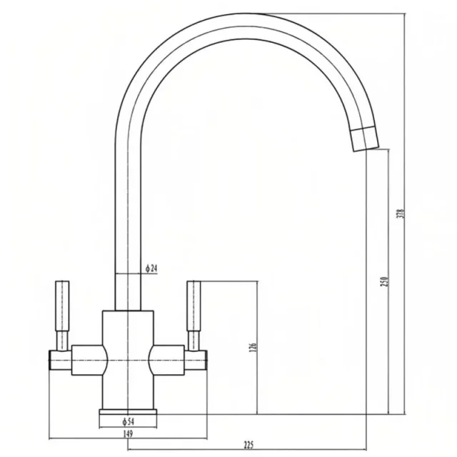 Just Taps Newbury Sink Mixer Swivel Spout Brushed Brass detail view - Image 2