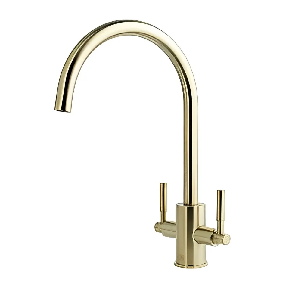 Just Taps Newbury Sink Mixer Swivel Spout Brushed Brass detail view - Image 4