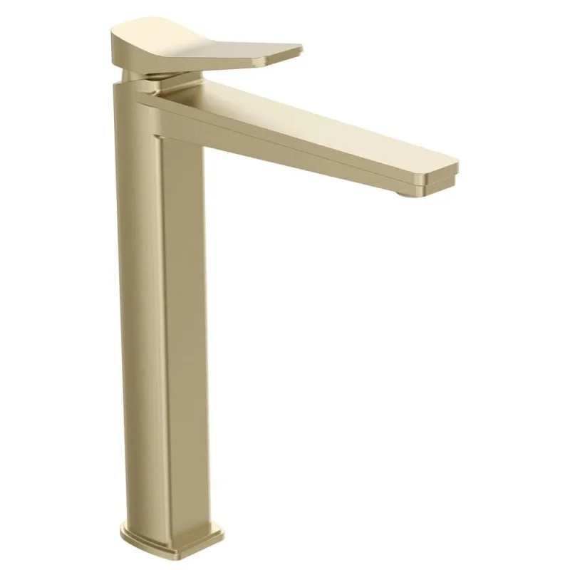 Just Taps Hix Tall Single Lever Basin Mixer Brushed Brass detail view - Image 3