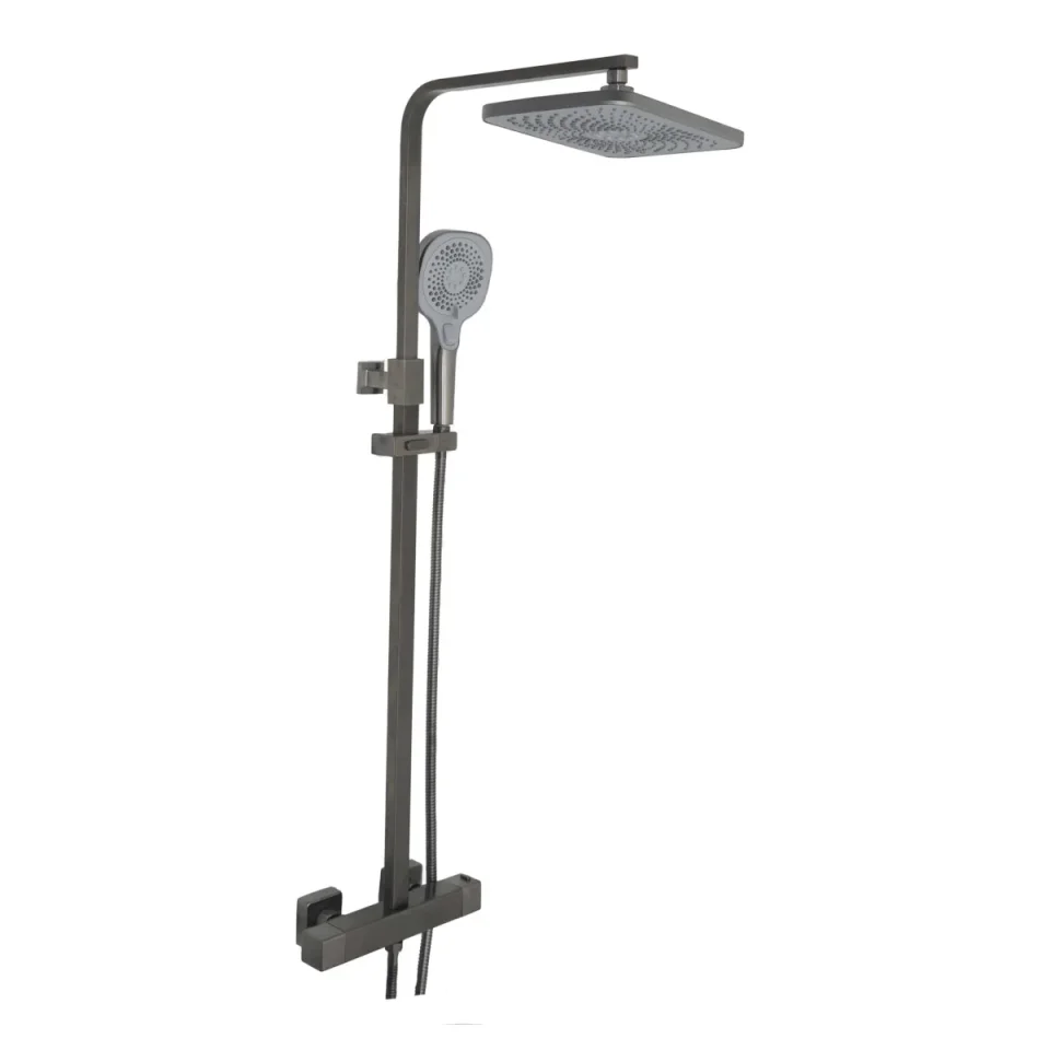 Just Taps Hix Thermostatic Bar Valve With 2 Outlets Adjustable Riser Brushed Black product image - Image 2