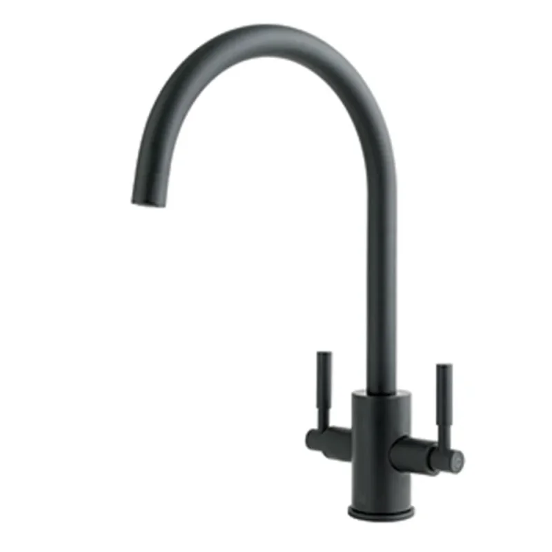 Just Taps Newbury Sink Mixer Swivel Spout Matt Black detail view - Image 2