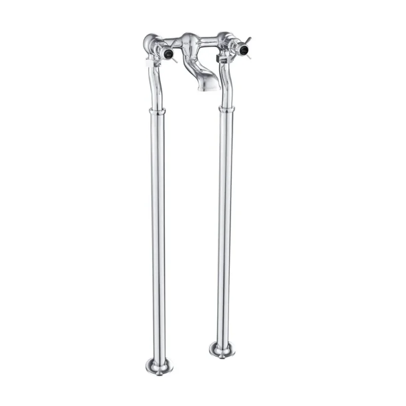 Just Taps Grosvenor Pinch Freestanding Bath Filler Matt Black detail view - Image 3