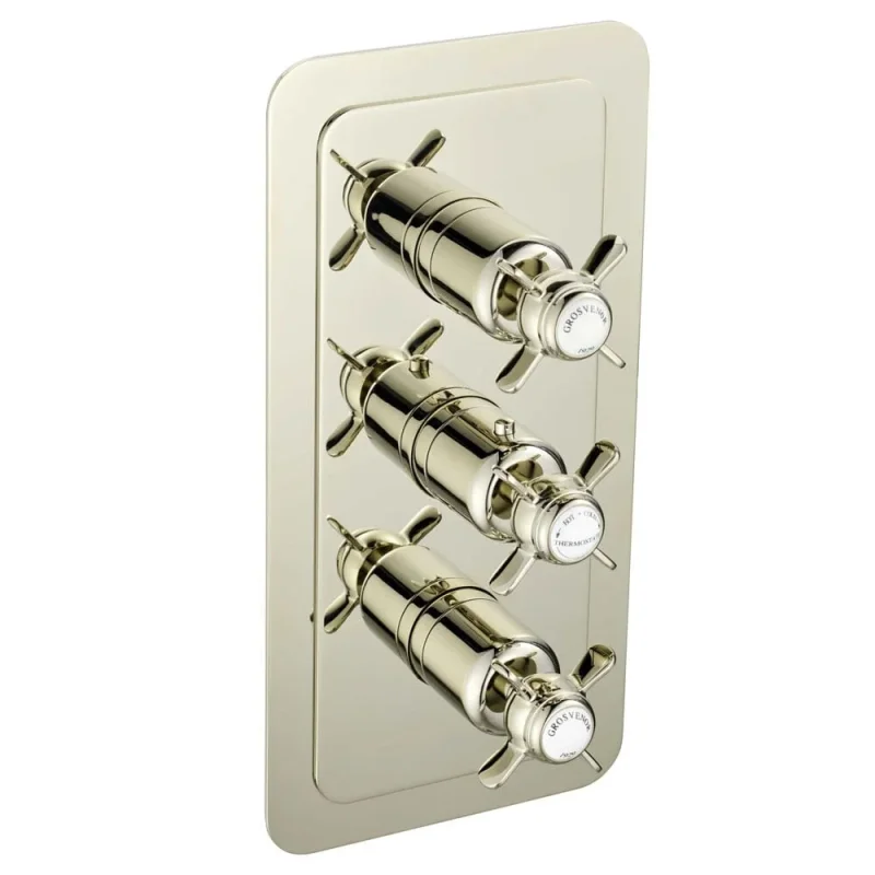 Just Taps Grosvenor Pinch Thermo Concealed 2 Outlet Shower Valve Vertical  Nickel product image - Image 2