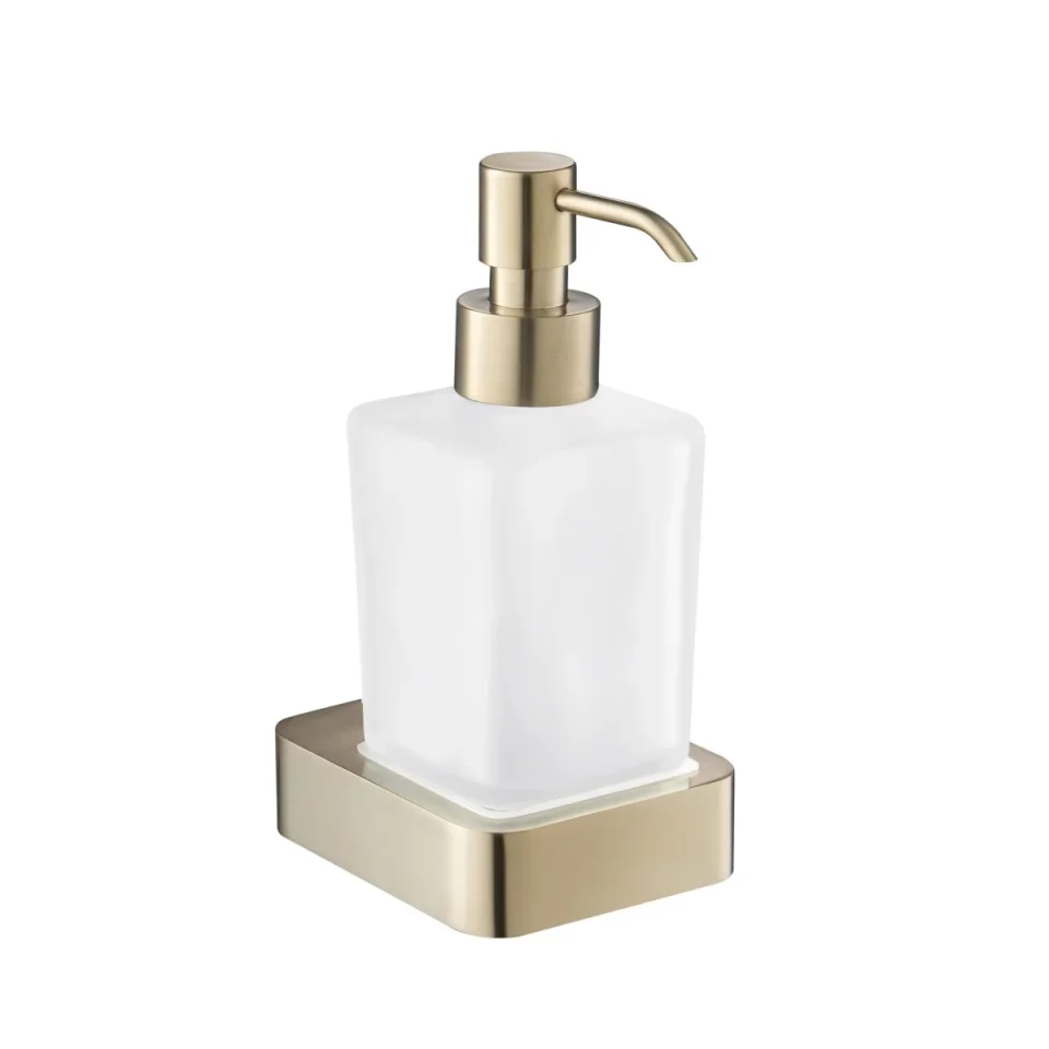 Just Taps Hix Soap Dispenser & Holder Brushed Brass product image - Image 2