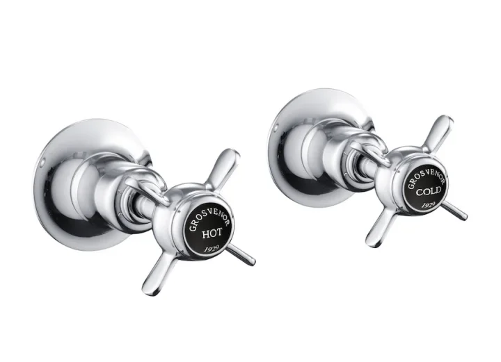 Just Taps Grosvenor Pinch Concealed Wall Valves Matt Black product image - Image 2