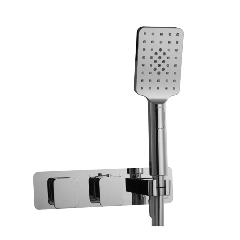 Just Taps Hix Thermostatic Concealed 2 Outlet Chrome product image - Image 2