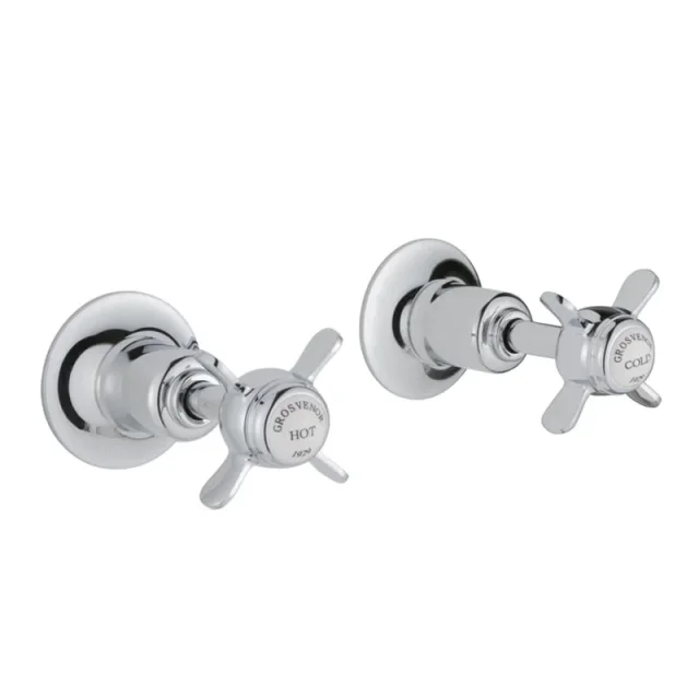 Just Taps Grosvenor Pinch Concealed Wall Valves Chrome product image - Image 2