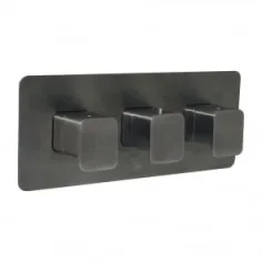 Just Taps Hix Thermo Valve 2 Option 3 Handle Horizontal Brushed Black product image - Image 2
