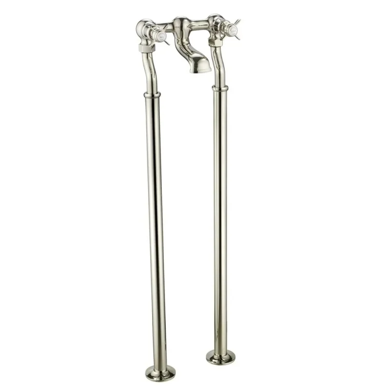 Just Taps Grosvenor Pinch Freestanding Bath Filler Nickel detail view - Image 3