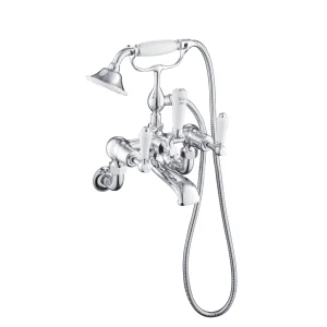Just Taps Grosvenor Lever Wall Mounted Bath Shower Mixer With Kit Chrome