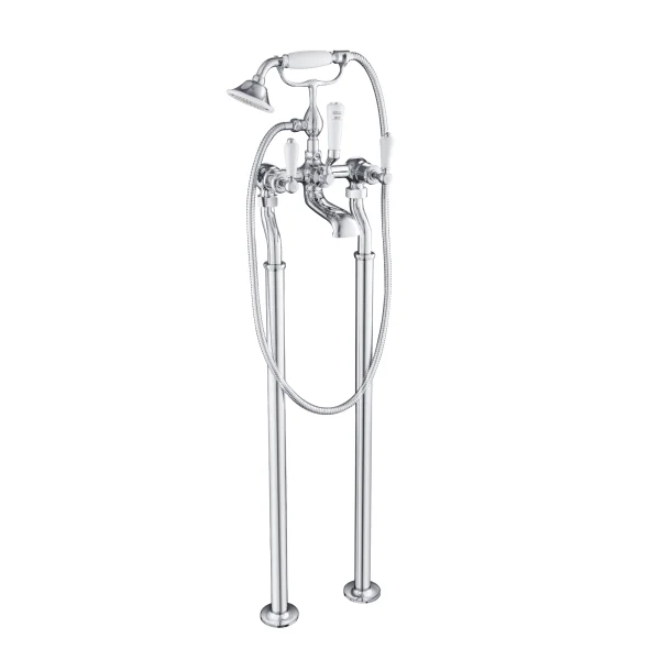 Just Taps Grosvenor Lever Freestanding Bath Shower Mixer With Kit Chrome