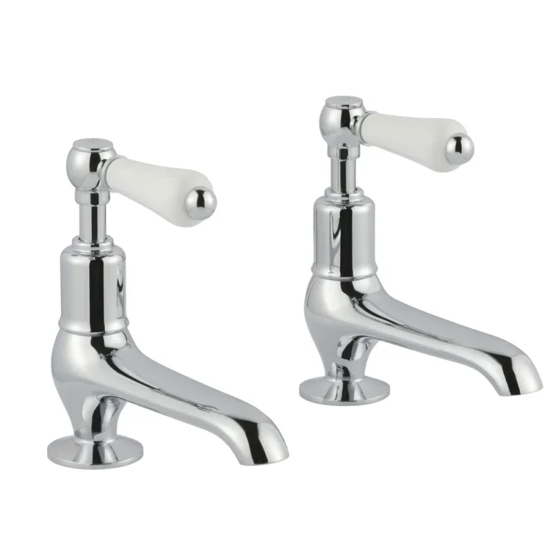 Just Taps Grosvenor Lever Long Nose Basin Taps Chrome detail view - Image 1